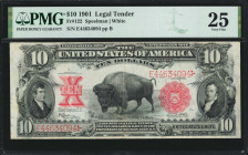 Fr. 122. 1901 $10 Legal Tender Note. PMG Very Fine 25.

PMG comments "Minor Repairs."

Estimate: $1000.00 - $1500.00