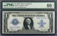 Fr. 237. 1923 $1 Silver Certificate. PMG Gem Uncirculated 66 EPQ.

High grade large type notes, even of the most common types, have seen rapidly esc...