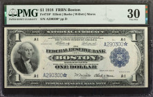 Fr. 710*. 1918 $1 Federal Reserve Bank Star Note. Boston. PMG Very Fine 30.

A Very Fine offering of this always popular replacement Green Eagle Ace...