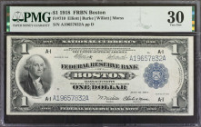 Fr. 710. 1918 $1 Federal Reserve Bank Note. Boston. PMG Very Fine 30.

An extremely nice VF 30 example of a $1 Federal Reserve Bank Note showing lit...