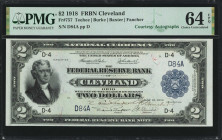 Fr. 757. 1918 $2 Federal Reserve Bank Note. Cleveland. PMG Choice Uncirculated 64 EPQ. Courtesy Autographs. Low Serial Number.

This Battleship has ...