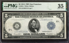 Fr. 891c. 1914 $5 Federal Reserve Note. San Francisco. PMG Choice Very Fine 35.

A mid-grade example of this San Fran $5.

Estimate: $150.00 - $25...