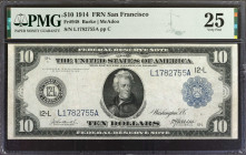 Fr. 948. 1914 $10 Federal Reserve Note. San Francisco. PMG Very Fine 25.

This 1914 $10 FRN from San Francisco circulated for several years but rema...