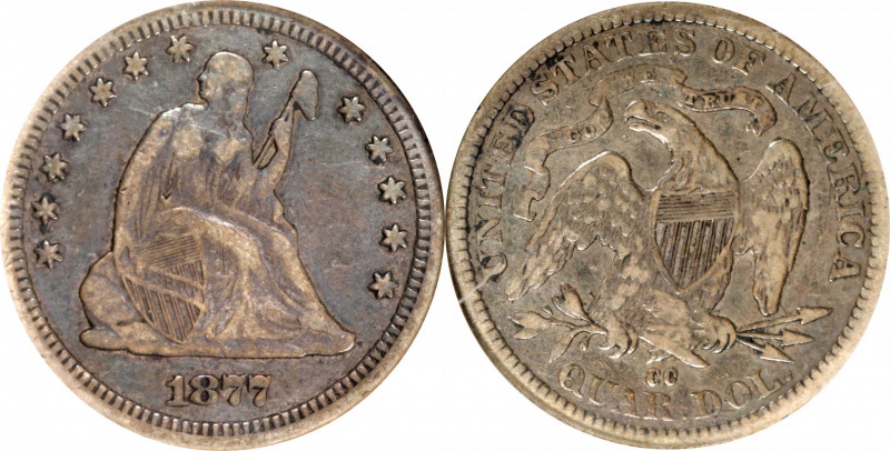 1877-CC Liberty Seated Quarter. VF-20 (ANACS). OH.

PCGS# 5505.

Estimate: $...