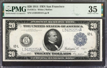 Fr. 1011c. 1914 $20 Federal Reserve Note. San Francisco. PMG Choice Very Fine 35.

One of the more elusive Type "C" notes with seals closer to the p...