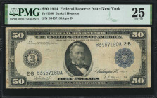 Fr. 1030. 1914 $50 Federal Reserve Note. New York. PMG Very Fine 25.

PMG comments "Annotations."

Estimate: $200.00 - $300.00