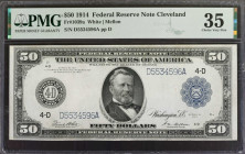 Fr. 1039a. 1914 $50 Federal Reserve Note. Cleveland. PMG Choice Very Fine 35.

An appealing Blue Seal $50 FRN from Cleveland with minimal wear or ev...