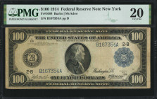 Fr. 1088. 1914 $100 Federal Reserve Note. New York. PMG Very Fine 20.

PMG comments "Stained."

Estimate: $800.00 - $1200.00