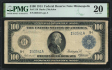 Fr. 1116. 1914 $100 Federal Reserve Note. Minneapolis. PMG Very Fine 20.

An elusive $100 note from the Minneapolis district. PMG comments "Minor Re...