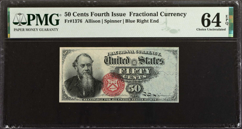 Fr. 1376. 50 Cents. Fourth Issue. PMG Choice Uncirculated 64 EPQ.

We recently...