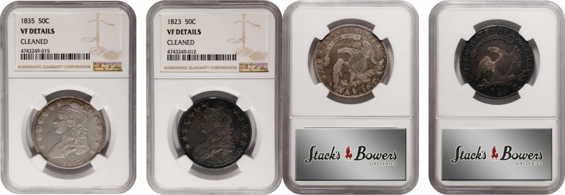 Lot of (2) Capped Bust Half Dollars. VF Details--Cleaned (NGC).

Included are:...