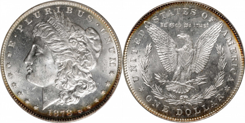 1878 Morgan Silver Dollar. 7/8 Tailfeathers. VAM-34. Hot 50 Variety. Weak, 7/4 T...