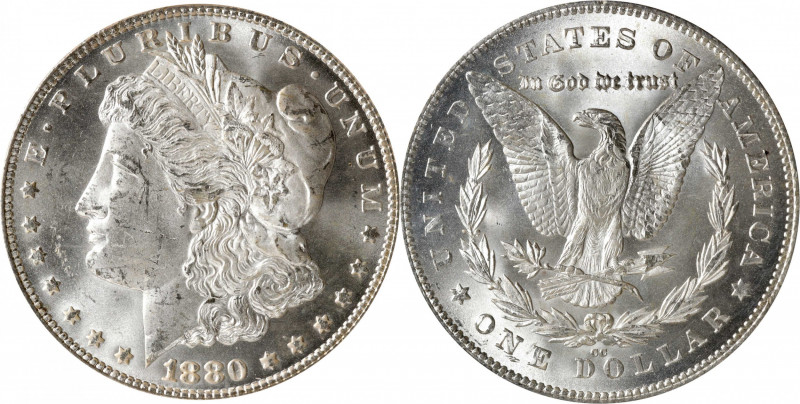 1880/79-CC Morgan Silver Dollar. VAM-4. Top 100 Variety. Reverse of 1878. MS-63 ...