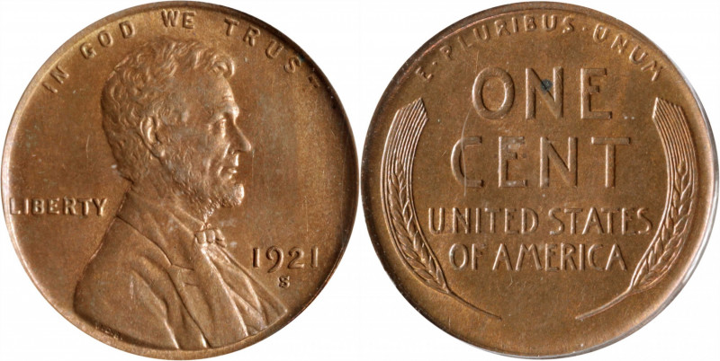 1921-S Lincoln Cent. MS-63 RB (PCGS).

PCGS# 2535. NGC ID: 22C7.

Estimate: ...