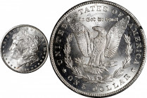 1884-CC GSA Morgan Silver Dollar. Mint State (Uncertified).

The original box and card are included, the lid of the box detached from the base.

P...