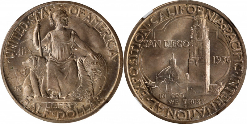 1936-D San Diego, California Pacific International Exposition. MS-65 (NGC).

P...