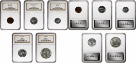1940 Proof Set. (NGC).

All examples are individually graded an encapsulated by NGC. Included are: Lincoln cent, Proof-65 RD; Jefferson nickel, Reve...