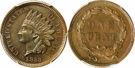 1858 Pattern Flying Eagle Cent. Judd-208, Pollock-259, Snow-PT28a, Snow Die Pair I. Rarity-1. Copper-Nickel. Plain Edge. Proof-63 (PCGS).

Transitio...