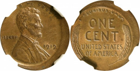 1919 Lincoln Cent--Struck 10% Off Center--MS-63 BN (NGC).

Estimate: $ 250