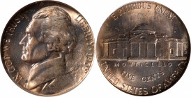 1939-S Jefferson Nickel. Reverse of 1938--Obverse Struck Thru--MS-67 (NGC).

Estimate: $ 200