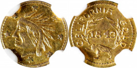 "1849" California Gold Token. Round. Indian - Bear #11. 8 Stars. MS-64 (NGC).

11.8 mm.

From the Mark and Lottie Salton Collection.

Estimate: ...