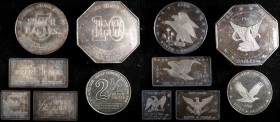 1969 "Silver Eagles Nest" Set of Silver Bullion Ingots. Hercaimy Enterprises. Walla Walla, Washington. Proof.

19.25 ounces total, .999 fine. A very...