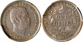 1883 Hawaii Ten Cents. Medcalf-Russell 2CS-1. EF Details--Mount Removed (PCGS).

PCGS# 10979. NGC ID: 2C54.

From the Mark and Lottie Salton Colle...
