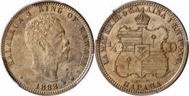 1883 Hawaii Quarter Dollar. Medcalf-Russell 2CS-3. Unc Details--Environmental Damage (PCGS).

PCGS# 10987. NGC ID: 2C58.

From the Mark and Lottie...