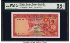 Belgian Congo Banque Centrale du Congo Belge 50 Francs 1.6.1959 Pick 32 PMG Choice About Unc 58 EPQ. 

HID09801242017

© 2022 Heritage Auctions | All ...