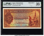 Egypt National Bank of Egypt 10 Pounds 2.9.1913 Pick 14s Specimen PMG Choice Very Fine 35. Minor rust damage, red overprints and a roulette punch is p...