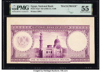 Egypt National Bank of Egypt 100 Pounds ND (1948-51) Pick 27p2 Back Proof PMG About Uncirculated 55. A tear is noted on this example.

HID09801242017
...