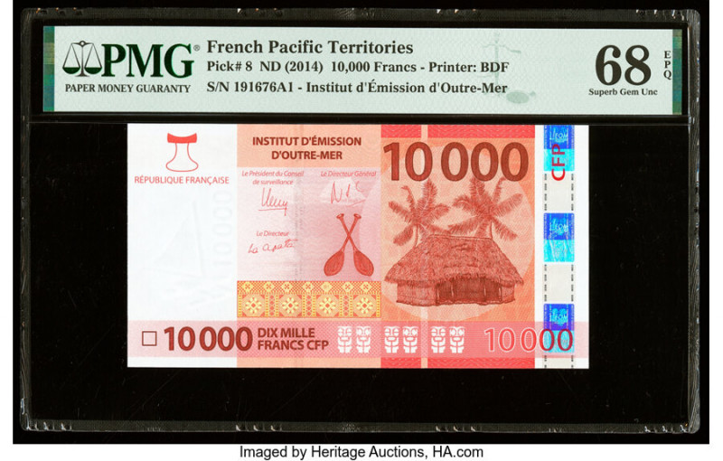 French Pacific Territories Institut d'Emission d'Outre Mer 10,000 Francs ND (201...