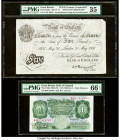 Great Britain Bank of England 5; 1 Pounds 31.5.1935; ND (1929-34) Pick 335Ba; 363b Two Examples PMG Choice Very Fine 35; Gem Uncirculated 66 EPQ. Pape...