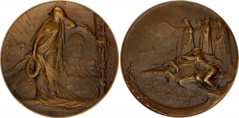 Argentina Death of President Bartolomé Mitre Martínez Bronze Medal 1906 
50 mm....