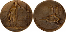 Argentina Death of President Bartolomé Mitre Martínez Bronze Medal 1906 
50 mm. By R. Rozet. Commemorating the death of the first president of the Ar...