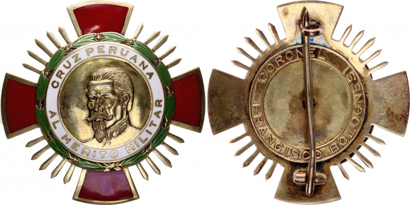 Peru Order Of The Peruvian Cross For Military Merit 1950 th Grand Officer Star
...