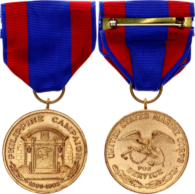 United States Phillipine Campaign Marine Service Medal 1908
Barac# 32; AE