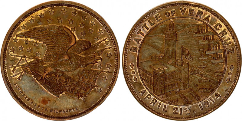 United States Brass Medal "Battle of Vera Cruz" 1914 (ND)
Brass 14.24 g., 35 mm...