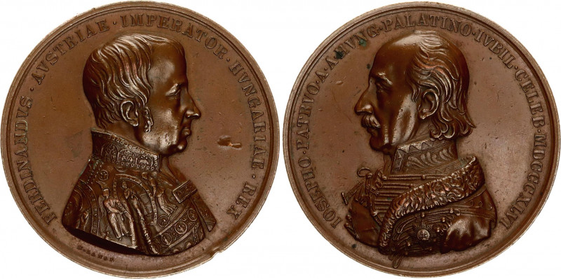 Austria Brozne Medal "50th Anniversary of Archduke Joseph as Palatine in Hungary...