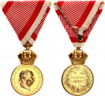 Austria - Hungary Military Merit Medal "Signum Laudis" WM War Ribbon
Barac# 289; Bronze; 30 mm