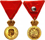 Austria - Hungary Military Merit Medal "Signum Laudis" WM Civil Ribbon
Barac# 289; Bronze; 30 mm