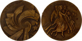 Czechoslovakia Medal "Red Pentecost, Radotin" 1930 
Bronze 76.1 g., 50 mm.; Obv: Rudé Letnice, Radotin Rev: Lidé, bděte!