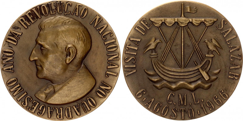 Spain Bronze Medal "Vista de Salazar" 1966 
Bronze 60.29 g., 50 mm.; UNC