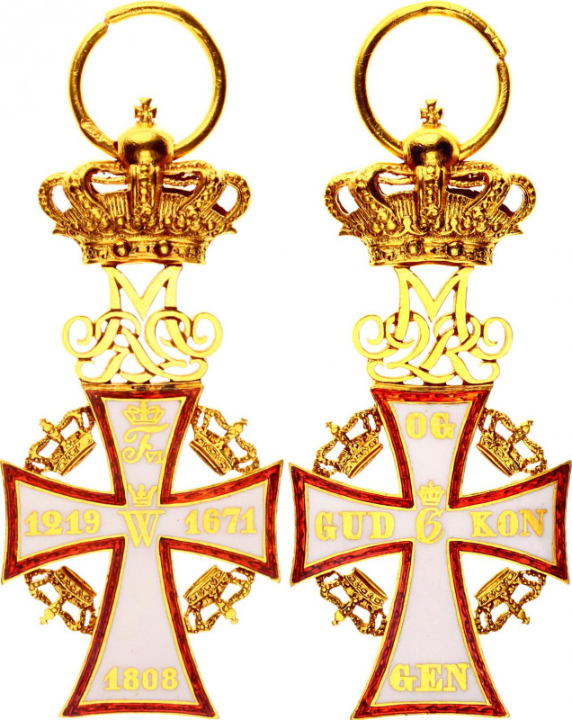 Denmark Order of Dannebrog Silver Knight Cross 1 Class 1972 
Silver; Enamel; On...
