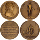 France 2 Medals Dedicated to the Campaign in Egypt 1799 - 1802
B. 49; J. 815; E. 2726; TNR 77.9 & Julius 715; BDM II, 197 - Napoleon Landing at Fréju...