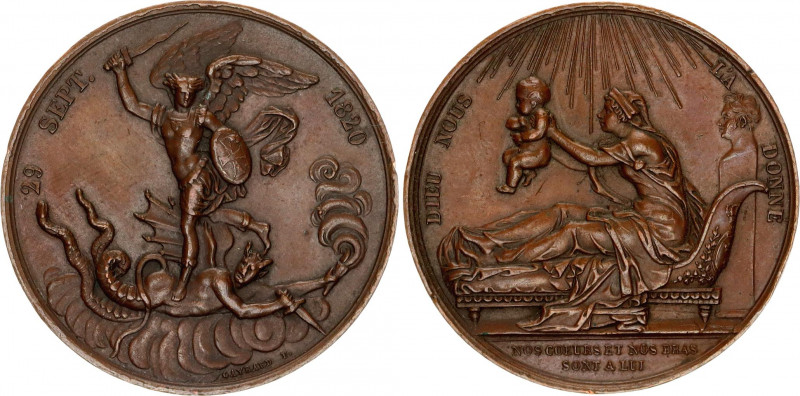 France Medal Commemorating the Birth of Henri V 1820 
Louis XVIII (1814-1824); ...