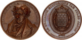 France Medal Vicomte De Chateaubriand, Historical Brittany by Jules Janin 1844 
by A. Bovy and Girodet, F.A. VICOMENTE DE CHATEAUBRIAND, bust three-q...