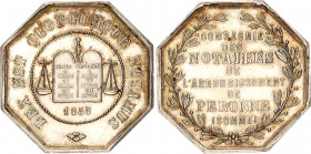 France Notaires de Peronne 1858 
F.326; Silver; Av-LEX EST QUODCUMQUE NOTAMUS - 1858.; Rev-COMPAGNIE DES NOTAIRES DE L'ARRONDISSEMENT DE PERONNE - (S...