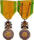 France Troisième République Silver Medal Valeur et Discipline 1870 
Silver; Gilded with enamel; UNC