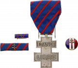 France Voluntary Service In The Free French Forces Medal 1946 
White metal; with original ribbon and Group of badges; The Medal for Voluntary Service...